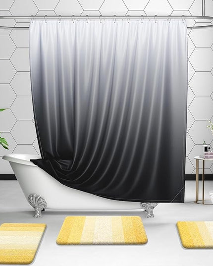 OLANLY Bathroom Rug Set 2 Piece, Soft Absorbent Microfiber Bath Mats and U-Shaped Contour Toilet Rug, Non-Slip, Machine Wash Dry, Plush Shaggy Bath Mats for Bathroom (30"x20"+24"x20", Yellow)
