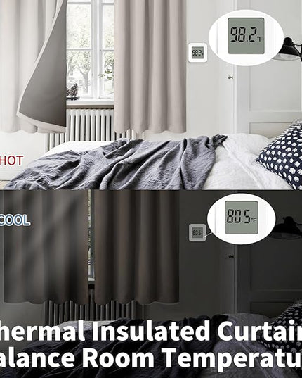 BGment Short Blackout Curtains for Bedroom, Thermal Insulated Full Room Darkening Soundproof Rod Pocket Small Window Curtains 54 Inch Length, 2 Panel, Each Panel 42 Inch, Cashmere