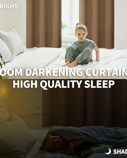 BGment Blackout Curtains for Bedroom - Grommet Thermal Insulated Room Darkening Curtains for Living Room, Set of 2 Panels (52 x 95 Inch, Taupe)