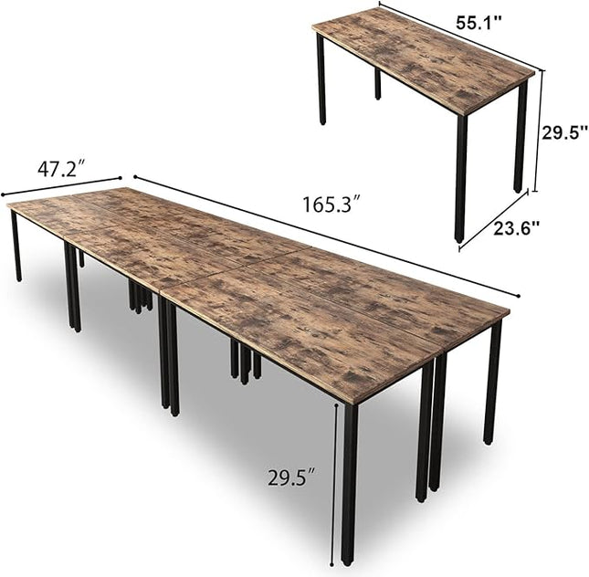 Bonzy Home 14ft Conference Tables Chair Set, 165"x47"x30" Table & 16pcs Chairs, Office Computer Desk and Chair Set for Meeting Room Study Printer Table Seminar Office Furniture Set for 16 People