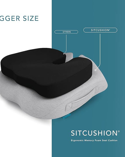 X Large Seat Cushions for Office Chairs, Car & Truck. Gaming Chair Seat Cushion and Sciatica Pain Relief Pillow for Back Pain. Orthopedic Coccyx Cushion for Tailbone Pain Relief (Original Black)