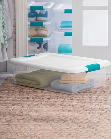 Latching Storage Box, See-Through Base, 32-Qt 14968006