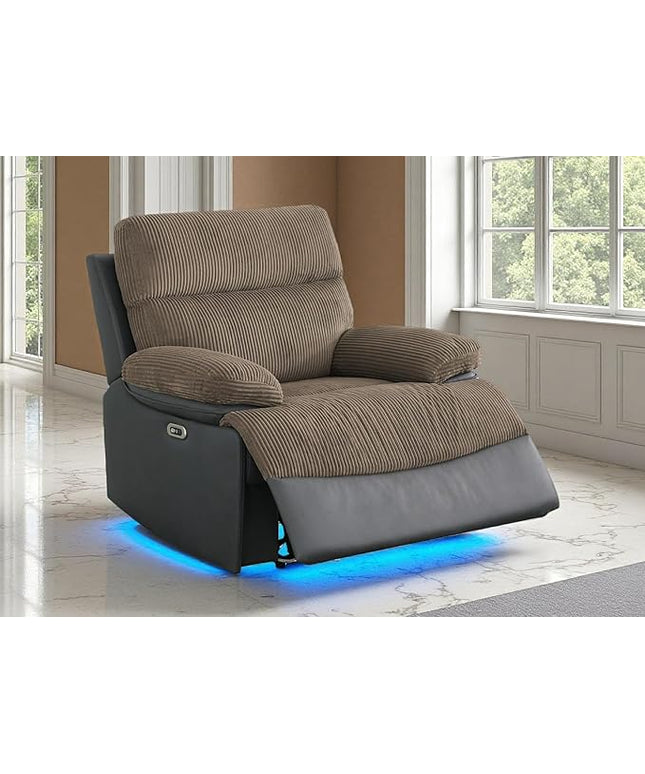 Power Recliner Chair Set, Fabric Reclining Sectional Couch with Adjustable Angle, Living Room Furniture Sets, Modern Reclining Single Chair with Comfy Armrests and Backrests for RV