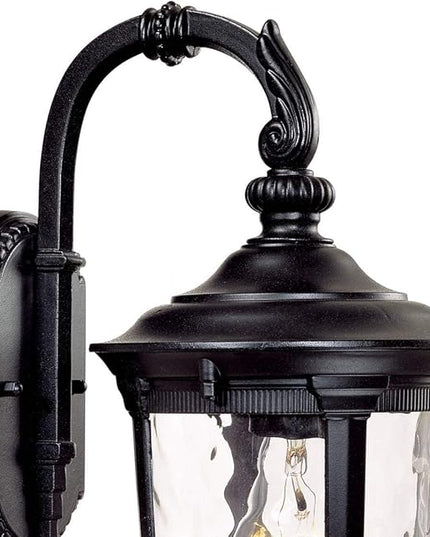 John Timberland Bellagio European Outdoor Wall Light Fixture Black Aluminum Metal 16.5" Clear Hammered Glass Decor for Exterior House Porch Patio Outside Deck Garage Yard Front Door Garden Home