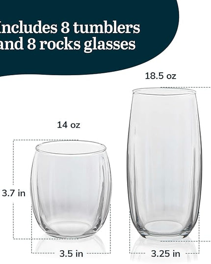 Libbey Samba 16-piece Drinkware Glass Set
