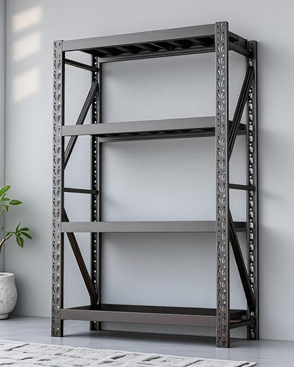 torage Shelves,Garage Shelving Heavy Duty Metal Adjustable Garage Shelves, Shelving Units Industrial Shelving for Warehouse(Black, W31.5*D19.7*H79)