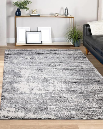 Keen Home Design Area Rugs - 4x6 Non-Shedding, Abstract Rugs for Kitchen, Living Room, Bedroom, Dining Room, Entryway - Size: 4' x 6', Abstract Cream/Grey