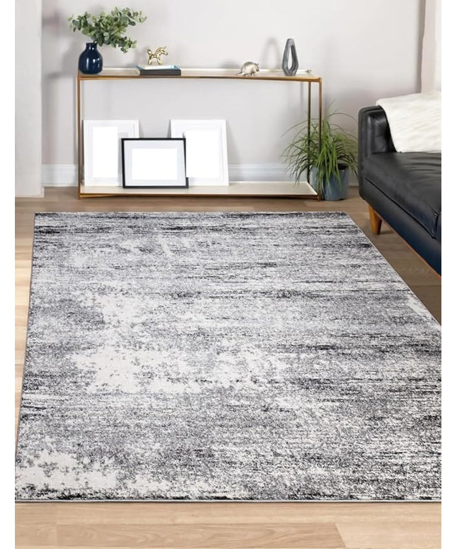 Keen Home Design Area Rugs - 4x6 Non-Shedding, Abstract Rugs for Kitchen, Living Room, Bedroom, Dining Room, Entryway - Size: 4' x 6', Abstract Cream/Grey