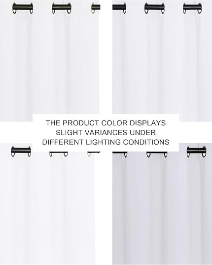 NICETOWN White Room Darkening Curtain 120 inches Long for Living Room - Grommet Solid Thermal Insulated Grommet Light Blocking Window Treatment for Bedroom (1 Panel, W52 x L120)