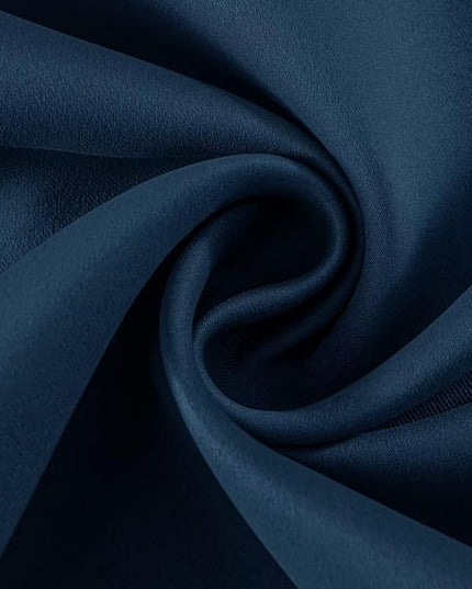 Joydeco Navy Blue Custom Solid Single Blackout Curtain for Bedroom and Living Room, Grommet Thermal Insulated Room Darkening Curtain 1 Panel (Custom Size,Navy Blue)