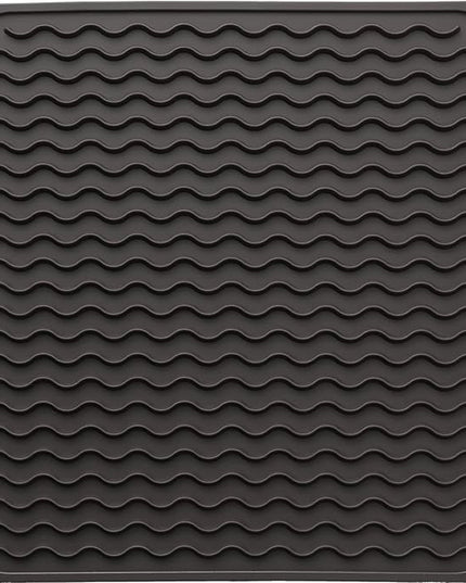 Silicone Dish Drying Mat for Multiple Usage,Easy clean,Eco-friendly,Heat-resistant Silicone Mat for Kitchen Counter or Sink,Refrigerator or Drawer liner Coffee M 12 inches x 12 inches