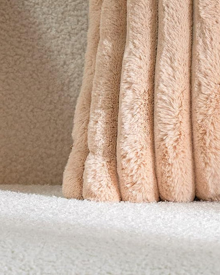 DEELAND Pack of 2,Double-Sided Faux Fur Plush Decorative Throw Pillow Covers Fuzzy Striped Soft Pillowcase Cushion Covers for Sofa Couch Bedroom