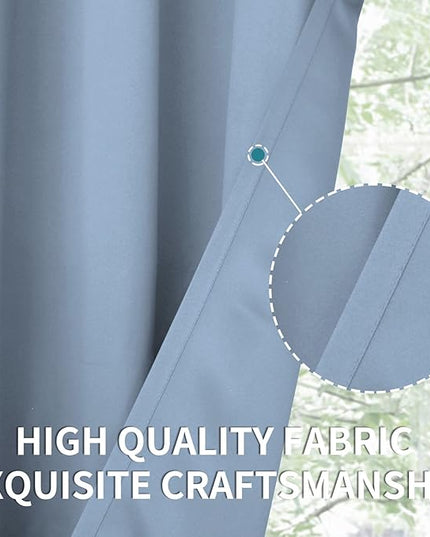 BGment Blackout Curtains for Bedroom - Grommet Thermal Insulated Room Darkening Curtains for Living Room, Set of 2 Panels (38 x 54 Inch, Spa Blue)