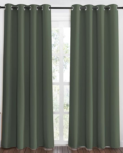 NICETOWN Blackout Curtain Window Treatment Thermal Curtain Solid Grommet Room Darkening Drape for Bedroom/Living Room, Dark Mallard, 1 Panel, W46 x L80