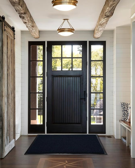 Yimobra Front Door Mat Outdoor Indoor Entrance, 100% Waterproof All-Season All Weather Doormat, Welcome Matt Outside Entry, Non Slip, Low Profile, Heavy Duty Patio Porch Floor Mats,47 x 32,Navy Blue