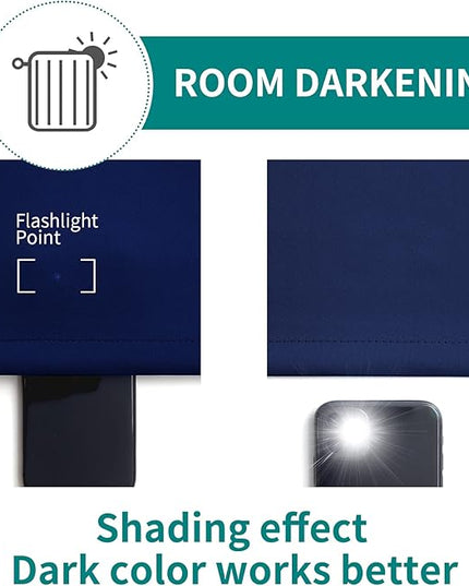 BGment Blackout Curtains for Bedroom - Grommet Thermal Insulated Room Darkening Curtains for Living Room, Set of 2 Panels, Each 46 x 72 Inch, Navy Blue