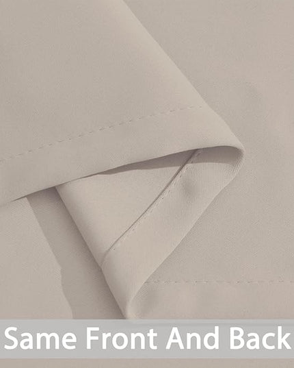 Yakamok Blackout Curtains Room Darkening Thermal Insulated Window Panels,Solid Grommet Top Drapes for Bedroom/Living Room(38Wx36L, Natural, 2 Panels)