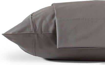 Linen Home 100% Cotton Percale Pillowcases Queen Size, Charcoal, 2 Pieces of Pillow Case, Crisp and Cool Strong Bed Linen, 20 inches X 30 inches