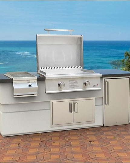 Stanbroil 28-Inch Premium Built-In Liquid Propane Griddle for Outdoor Kitchen Grill, Durable Stainless Steel 2-Burner Flat Top Grill with Lid for BBQ Island, 34,000 BTUs