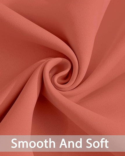 Yakamok Room Darkening Thermal Insulated with Grommet Blackout Curtains for Bedroom, 52Wx72L inch, Coral Orange, 2 Panels