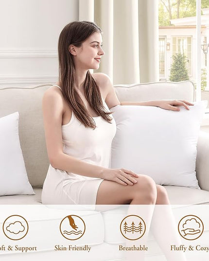 puredown® 12x20 Pillow Inserts, 2 Pack Fluffy Soft Lumbar Pillows Filled with Plump Stuffer, Rectangle Decorative Pillows for Couch, Sofa, Bed and Home Decor