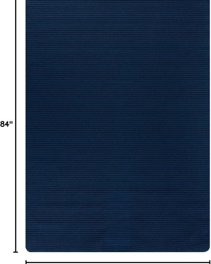 Beverly Rug Non-Slip Modern Rug 5x7 Solid Traditional Rubber Backing Machine Washable Soft Thin Indoor Area Rugs for Living Room Stain Resistant Non Shedding Casual Carpet (5 x 7 Navy Blue)