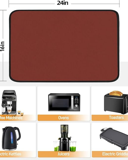 Heat Resistant Mats for Countertop - Fireproof 16x24in Heat Resistant Mats for Air Fryer - Kitchen Countertop Protector for Air Fryer, Coffee Maker, Stand Mixer, Toaster, Oven 2PCS - Red