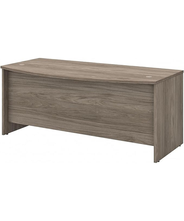 Bush Business Furniture Studio C Bow Front Desk, 72W x 36D, Modern Hickory