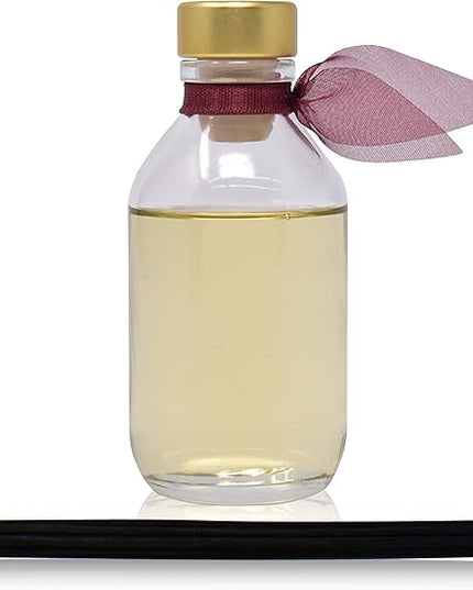 LOVSPA Reed Diffuser Set, Mahogany Teakwood Scented Oil Diffuser with Sticks, Home Fragrance Accessories for Bathroom Shelf Decor, Aroma Diffusers for Home or Office Fall Decor, USA Made