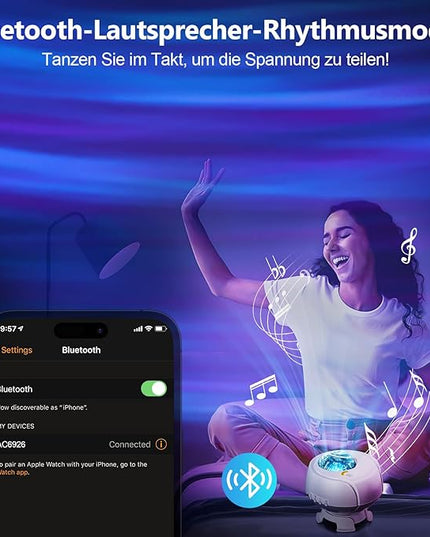 Larger Coverage Area Galaxy Projector,with Changing Galaxy Shapes Star Projector,Night Light with Bluetooth Speaker,White Noise,Gifts for Kids,Adults,Christmas,Birthday(White)