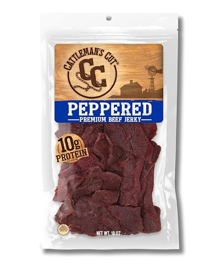Cattleman's Cut Peppered Steakhouse Beef Jerky, 10 Ounce