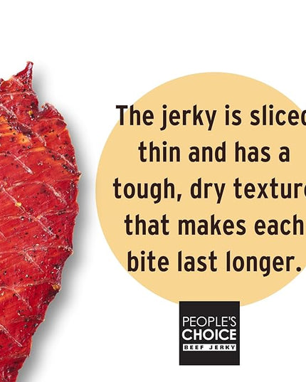 People’s Choice Beef Jerky – Hot & Spicy Big Slab – Whole Muscle, Thin-Sliced, Slab Jerky Texture – 9g Protein per Serving – Made in USA – 15 Count, 19.2 oz Bag