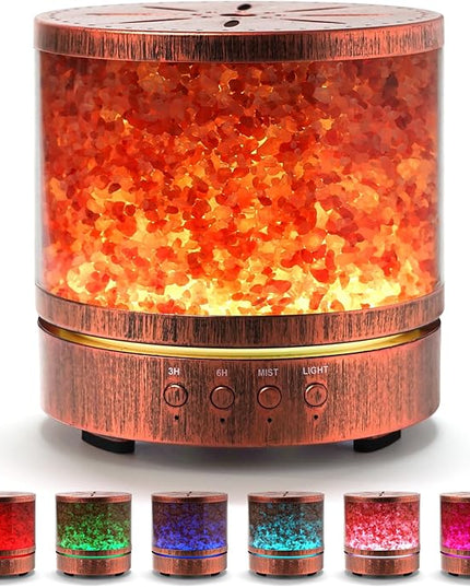 Essential Oil Diffuser Aromatherapy Diffusers for Essential Oils Large Room, Himalayan Salt Lamp Ultrasonic Aroma Diffusers for Home, 400ML