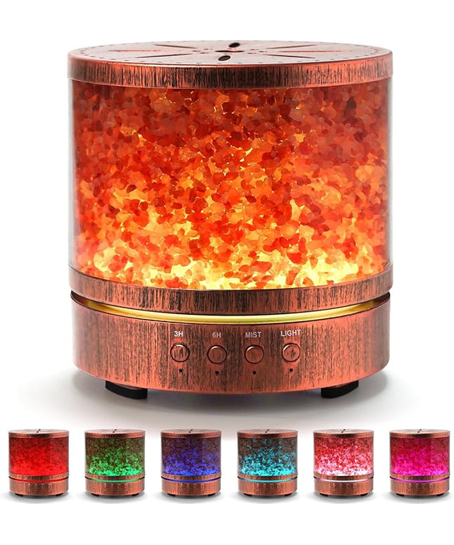 Essential Oil Diffuser Aromatherapy Diffusers for Essential Oils Large Room, Himalayan Salt Lamp Ultrasonic Aroma Diffusers for Home, 400ML