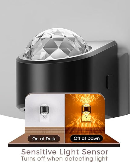 Night Light Plug into Wall, Color Changing Night Light, 3CCT Diamond Design with Galaxy Star Projector, Dusk to Dawn Sensor for Bathroom Bedroom Gaming Room Decor Gift,2 Pack