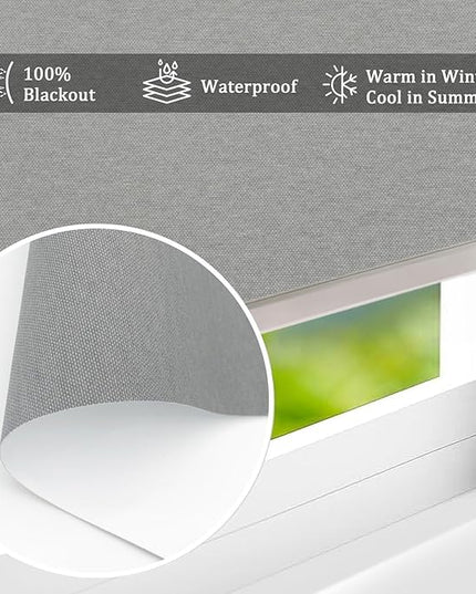 Motorized Blinds with Remote Smart Blackout Shades Electric Curtains Automatic Roller Blinds Shades for Indoor Windows Cordless with Alexa Google Home(Blackout Thunder Grey,W46x H62)