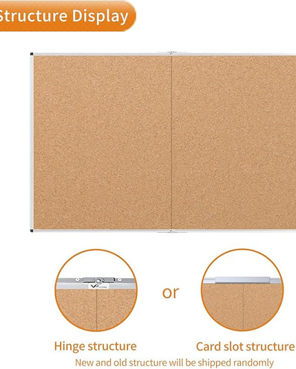 VIZ-PRO Cork Bulletin Board/Foldable Noticeboard, 48 X 36 Inches, Silver Aluminium Frame