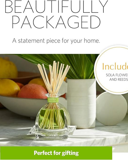 AGRARIA AirEssence Flower and Reed Diffuser Set, Handmade Sola Flower Botanical Home Fragrance Set, Scented Oil Reed Diffuser Gift for All Occasions