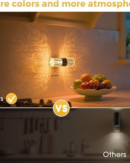 L LOHAS LED Night Light, Night Lights Plug into Wall, 2 Pack 10-Color RGB Change Nightlights,10/50/100LM Adjustable Automatic Nightlights Plug in with Dusk to Dawn Sensor for Room Bathroom Hallway