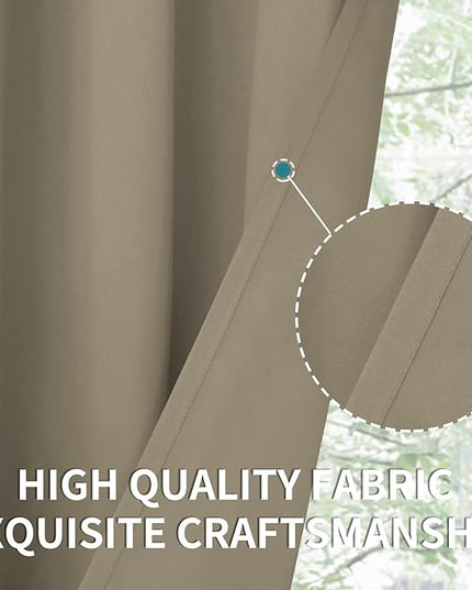 BGment Room Darkening Curtains 95 Inches Long - Grommet Thermal Insulated Drapes Window Treatment Curtains for Bedroom, 2 Panels, 52 x 95 Inch, Cocoa