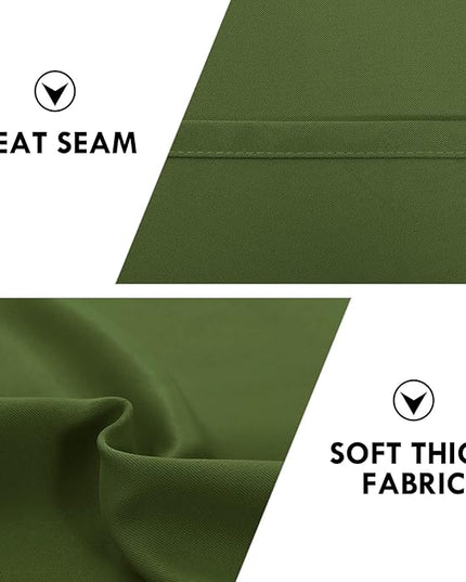 DWCN Blackout Curtains for Living Room Thermal Insulated, Energy Saving & Noise Reducing Bedroom Curtains, Olive Green, W 70x L 63 Inch, Set of 2 Rod Pocket Curtain Panels