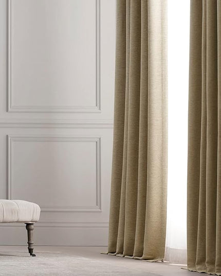 HPD Half Price Drapes Bellino Room Darkening Curtains 96 Inches Long Curtains for Bedroom & Living Room (1 Panel), 50W x 96L, Ginger