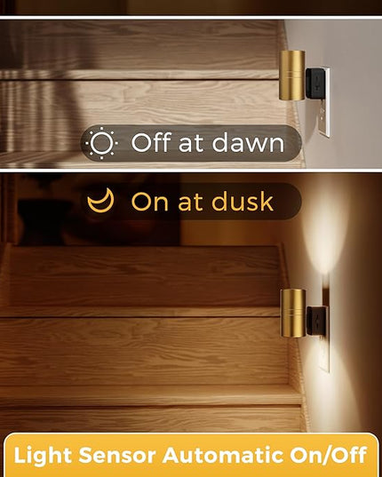 L LOHAS LED Night Light,Dimmable Night Lights Plug into Wall, 2 Pack Automatic Nightlight with Light Sensor, 3000K Soft White 0-100LM Modern Nightlight for Kids Bedroom Hallway