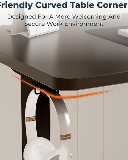 Adjustable Stand Up Desk Standing Desk, 40x24 Inches Home Office Desks with Memory Preset Computer Workstation, Splice Black Top + Black Frame
