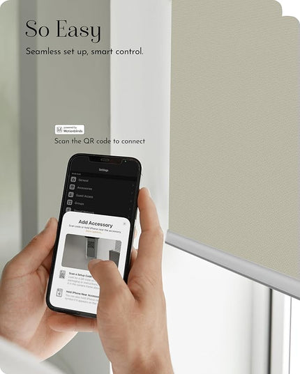 Graywind Smart Roller Shades 100% Blackout Window Blinds with APP Control Customized Automatic Shades for Home and Office(35" Wx72 H,Beige)