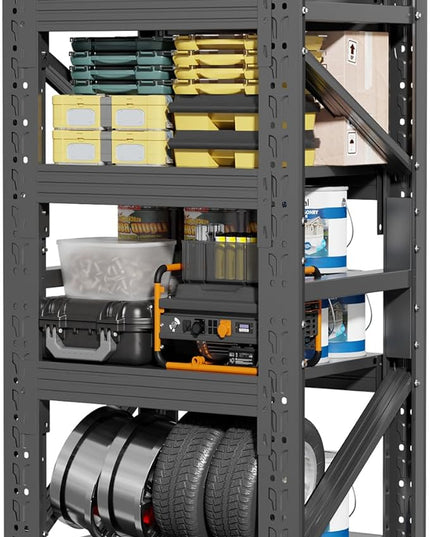 32" W Garage Shelving,4-Tier Heavy Duty Storage Shelves Unit with Adjustable Metal Shelf for Warehouse,Basement,Workshop,3200LBS,32" W x 20" D x 79" H,Black