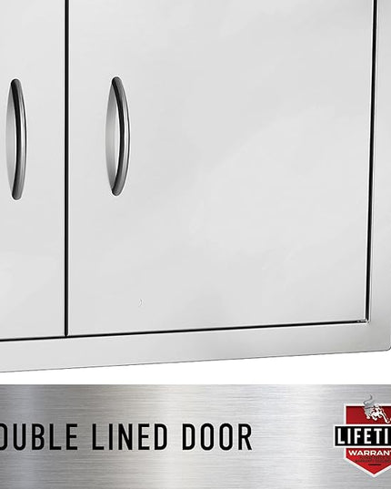 Bull Outdoor Products Premium Components for Outdoor Kitchen BBQ Island 38" Door/Drawer Combo with Reveal