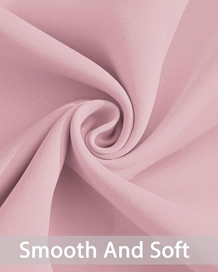 Yakamok Light Blocking Window Blackout Curtains Thermal Insulated Room Darkening Drapes for Bedroom,Solid Grommet Top Window Panels, 38x36 Inch, Pink, One Pair