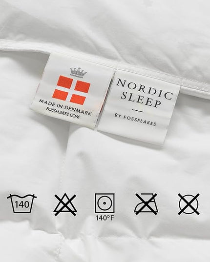 FOSSFLAKES Nordic Sleep, Bed Pillow Hypoallergenic Supportive with Down Alternate, Breathable and Machine Washable, Ideal for Side and Back Sleepers (White Medium High, King (U.S. Standard))