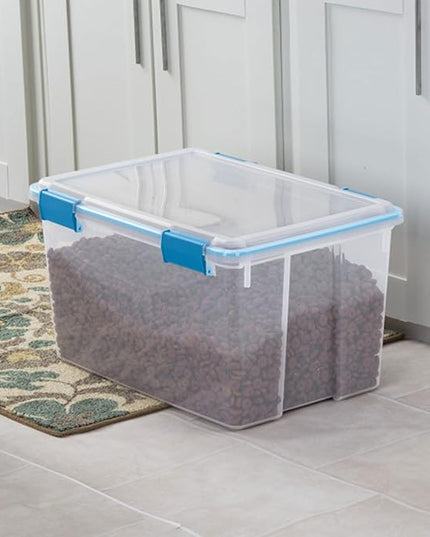 Sterilite 8-Pack Gasket Box, Weather-Resistant Storage Bins with Latching Lids, 54 Quart - Heavy-Duty Organizing Containers for Closet, Bathroom, and Office